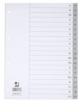 Q-Connect Register - A - Z, PP, mit Index, A4, 20 Blatt, grau 