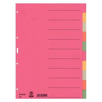 Leitz 4359 Register - Karton, blanko, A4, 10 Blatt, farbig 