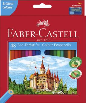Faber-Castell Buntstifte CASTLE 48 Farben + Spitzer 