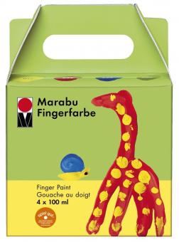Marabu Fingerfarbe, 4er-Set, 4 x 100 ml 
