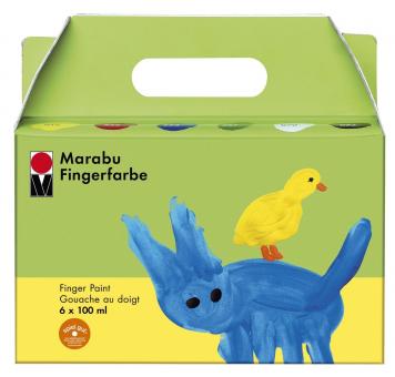 Marabu Fingerfarbe, 6er-Set, 6 x 100 ml 