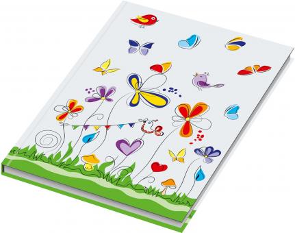 Kladde / Notizbuch "Schmetterlinge", blanko, DIN A4, 96 Blatt, 70 g/qm 