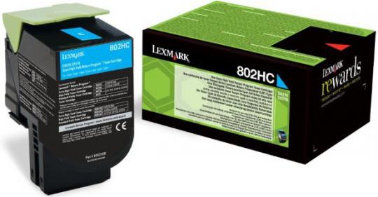 Original Lexmark Toner 802HC 80C2HC0 Cyan 