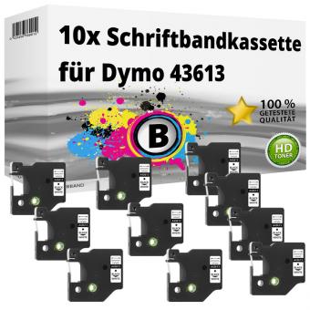 10x Alternativ Dymo D1 Etiketten Label Cassette 43613 6mm x 7m 