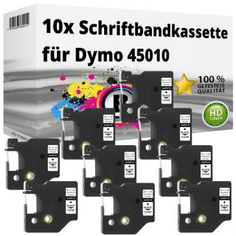 10x Alternativ Dymo D1 Etiketten Label Cassette 45010 12mm x 7m 