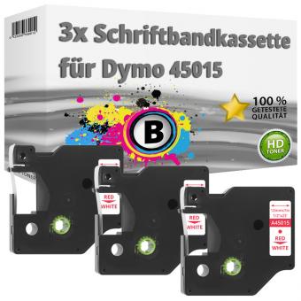 3x Alternativ Dymo D1 Etiketten Label Cassette 45015 12 mm x 7 m 