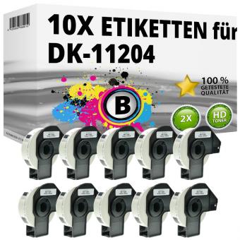 10x Alternativ Brother Mehrzweck-Etiketten DK-11204 Label 
