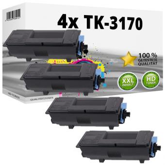 4x Alternativ Kyocera Toner TK-3170 / 1T02T80NL0 Schwarz 