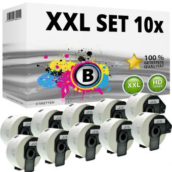 Set 10x Alternativ Brother Adress-Etiketten DK-11208 Label 