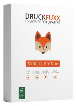 Druckfuxx Fotopapier 10 x 15 cm - 120 g/m² - 50 Blatt - glänzend 