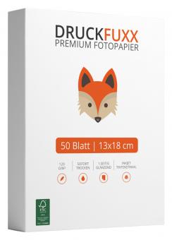 Druckfuxx Fotopapier 13 x 18 cm - 120 g/m² - 50 Blatt - glänzend 