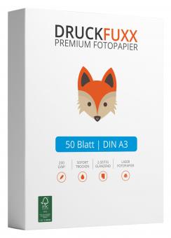 Druckfuxx Laser Fotopapier DIN A3 - 200 g/m² - 50 Blatt - glänzend 