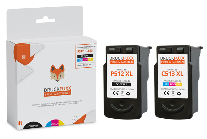 Druckfuxx Premium Patronen für Canon PG-512 CL-513 XL Set 