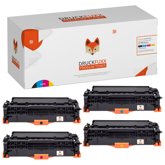 Druckfuxx Premium Toner Multipack Set 4 für HP CC530A CC531A CC532A CC533A 304A 