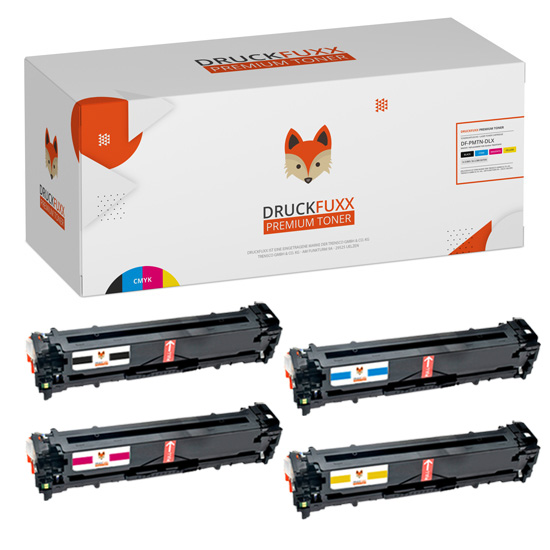 Druckfuxx Premium Toner Multipack Set 4 für HP CE320A CE321A CE322A CE323A 128A 