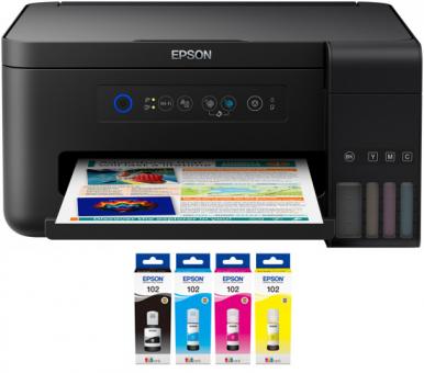Epson EcoTank ET-2700 3-in-1-Tintenstrahldrucker inkl. 4x Original Tinte 