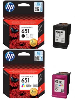 Original HP Patronen 651 im Set Mehrfarbig 