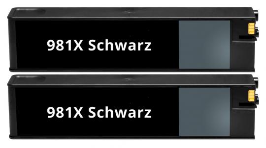 2x Alternativ HP Patronen HP 981X L0R12A Schwarz 