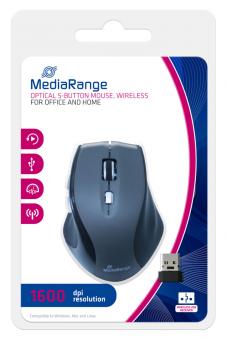 MediaRange optische 5-Tasten Maus kabellos 