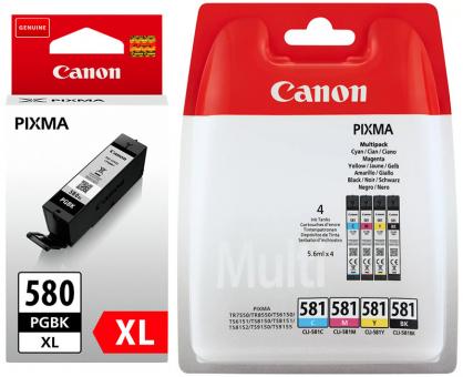 Set 5x Original Canon Patronen PGI-580 XL + CLI-581 