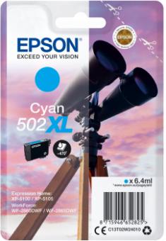 Original Epson Patronen 502 XL (Fernglas) Cyan 