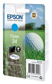 Original Epson Patrone 34 C13T34624010 (Golfball) Cyan 