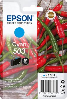 Original Epson Patronen 503 / C13T09Q24010 (Chilischoten) Cyan 