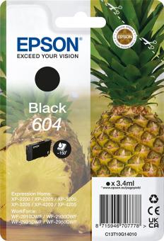 Original Epson Patronen 604 / C13T10G14010 (Ananas) Schwarz 
