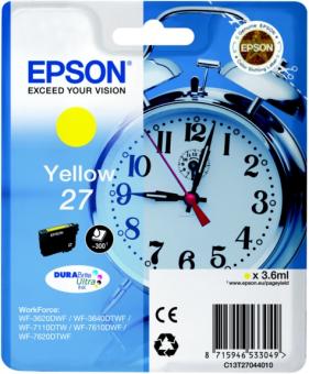 Original Epson Patronen 27 Wecker Yellow / Gelb 