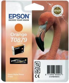Original Epson Patronen T0879 (Flamingo) Orange 