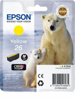 Original Patronen Epson T2614 (Eisbär) Yellow/Gelb 