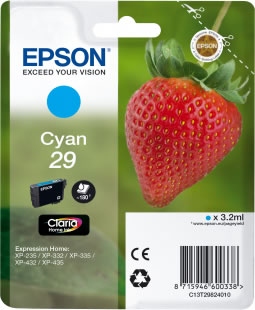 Original Epson Patronen 29 T2982 (Erdbeere) Cyan 