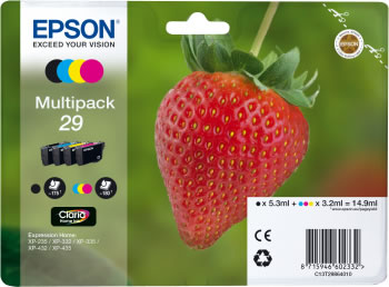 Original Epson Patronen 29 T2986 (Erdbeere) Mehrfarbig Set 