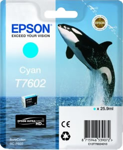 Original Epson Patronen Killer Wal T7602 Cyan 