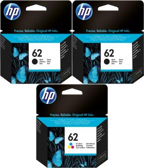 Original HP Patronen 62 C2P04AE C2P06AE 3er Set Mehrfarbig 