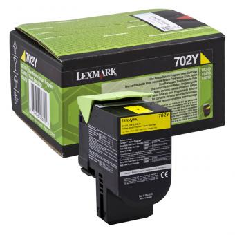 Original Lexmark Toner 702Y 70C20Y0 Gelb 