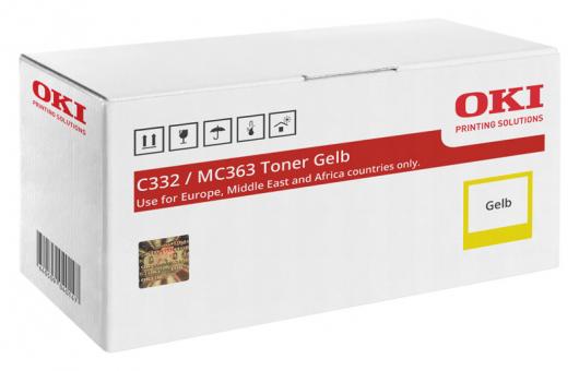 Original OKI Toner C332 / MC 363 46508709 Gelb 