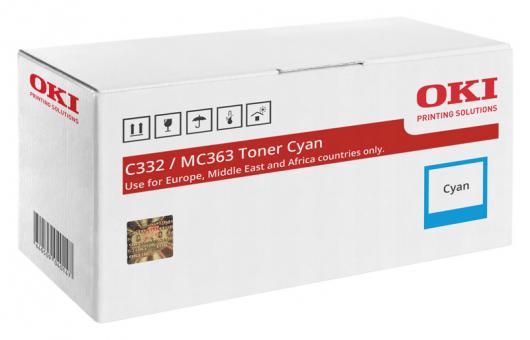 Original OKI Toner C332 / MC 363 46508711 Cyan 
