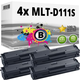 XL Set 4x Alternativ Samsung Toner MLT-D111L Schwarz 