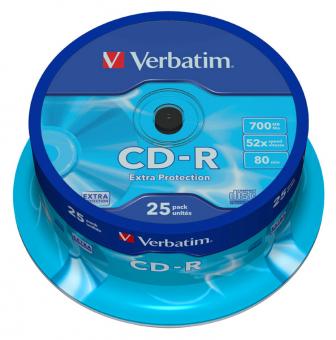 Verbatim CD-R 700 MB CD-Rohlinge 25er Spindel 